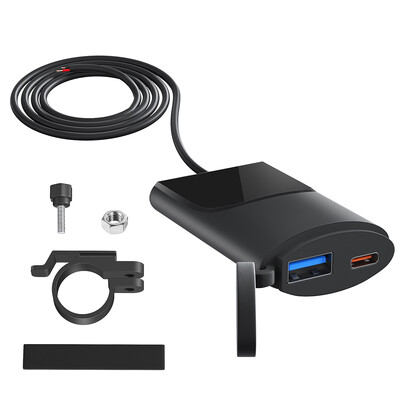 Moto telefonski punjač Nosač za montiranje na upravljaču Brzi punjač 12V-24V Motociklistički USB punjač 3.4A 30W QC3.0 IP67 Vodootporan