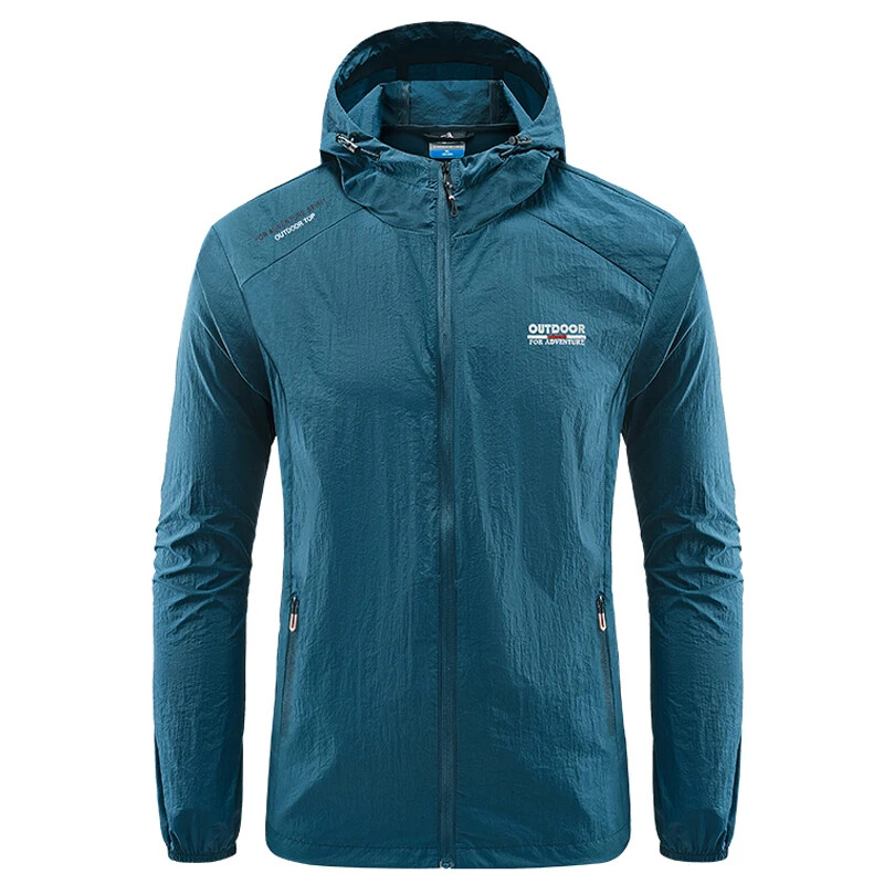 Ljeto Muškarci Planinarenje Ribolov Biciklizam Sportska vjetrovka s kapuljačom za teretanu Ultra lagani kaput Muškarci Vanjski brzo sušeći tanki jakni za zaštitu od sunca