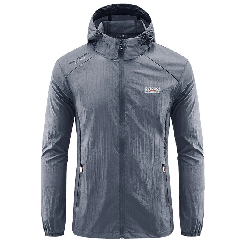 Ljeto Muškarci Planinarenje Ribolov Biciklizam Sportska vjetrovka s kapuljačom za teretanu Ultra lagani kaput Muškarci Vanjski brzo sušeći tanki jakni za zaštitu od sunca