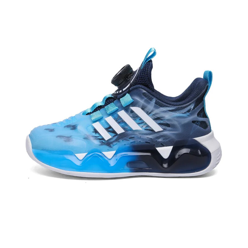 Bērnu elpojoši sporta apavi Viegli skriešanas apavi zēniem, meitenēm, ikdienas kedas ar grozāmu sprādzi Basketbols