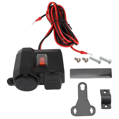 24V 12V motociklu USB lādētāji 3.0 2.1A cigarešu šķiltavas pieslēgvietas slēdža vāciņš Mobilā tālruņa strāvas adaptera sadalītāja piederumi