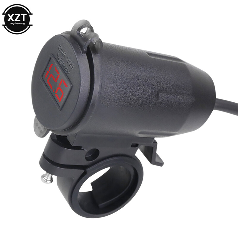 NOVO Modificirani punjač za motocikle Dual USB QC3.0 LED zaslon voltmetra Dual USB utičnica punjača Dodatna oprema za modifikaciju dijelova motora