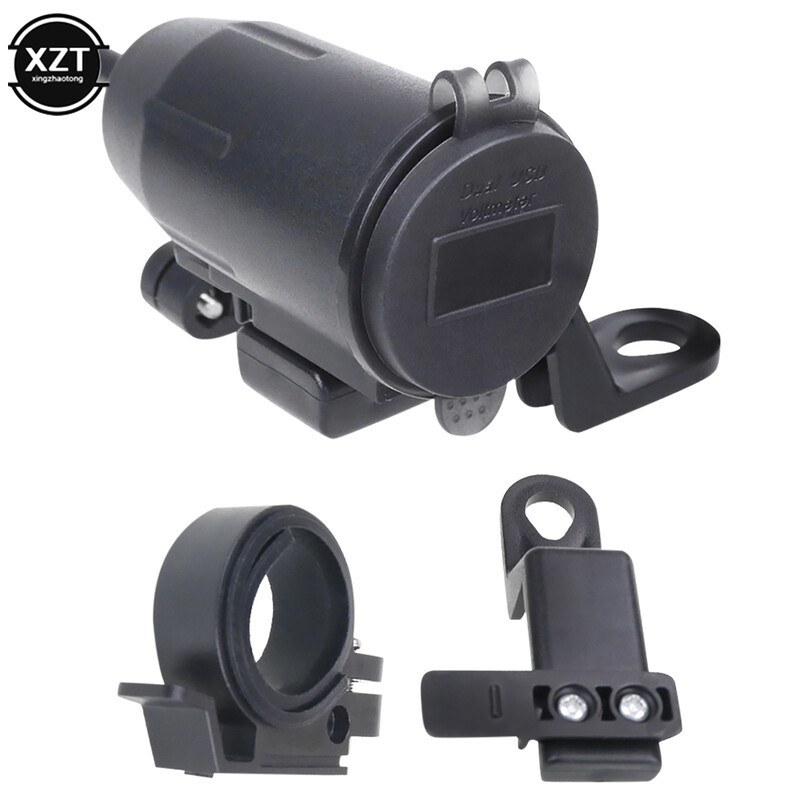 NOVO Modificirani punjač za motocikle Dual USB QC3.0 LED zaslon voltmetra Dual USB utičnica punjača Dodatna oprema za modifikaciju dijelova motora