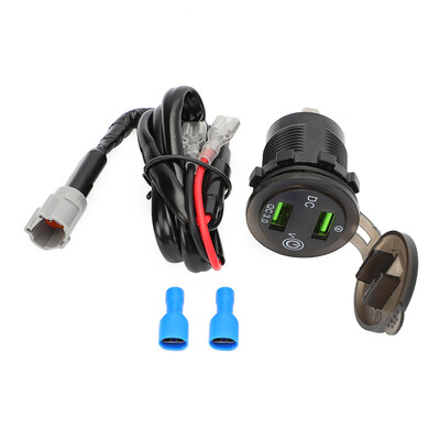Pentru Yamaha QC3.0 Dual USB Încărcător de motociclete Adaptor priză Plug&Play Port auxiliar cu cablu Tracer 900 MT09 FZ09