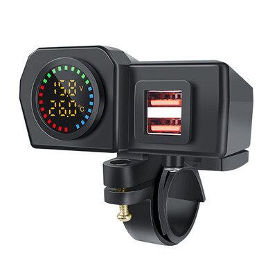 Φορτιστής μοτοσυκλέτας QC3.0 PD Γρήγορη φόρτιση Τιμόνι μοτοσικλέτας & πίσω καθρέφτης Φορτιστής κινητού τηλεφώνου Οθόνη θερμόμετρου βολτόμετρου