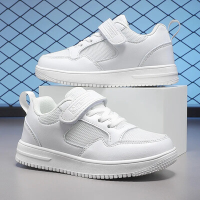 Ljetni stil, bijele ležerne dječje cipele, dječake, djevojčice, školske uniforme, prozračne izdubljene tenisice za djecu