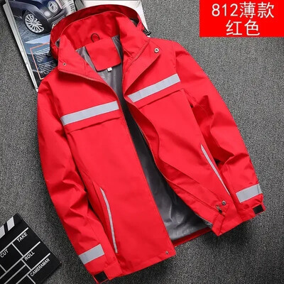 Nova muška jakna Patchwork, modni reflektirajući prugasti kaput s kapuljačom, vanjska muška odjeća, sportski patentni zatvarač