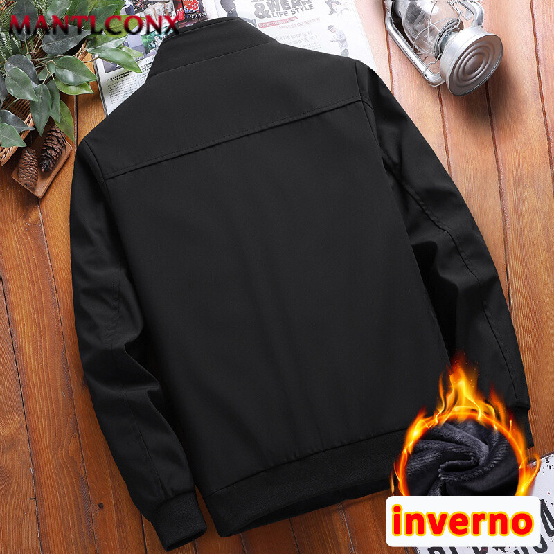 Jachetă groasă și caldă de iarnă pentru bărbați Jachete ocazionale din fleece termică pentru bărbați Îmbrăcăminte de toamnă Parka anti-vânt Palton de birou de afaceri
