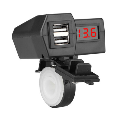 Splitter 12-24V Motociklistički USB punjači 5V 3.6A Quick Charge 3.0 Dvostruki priključci s 25A osiguračem s voltmetrom Vodootporni poklopac