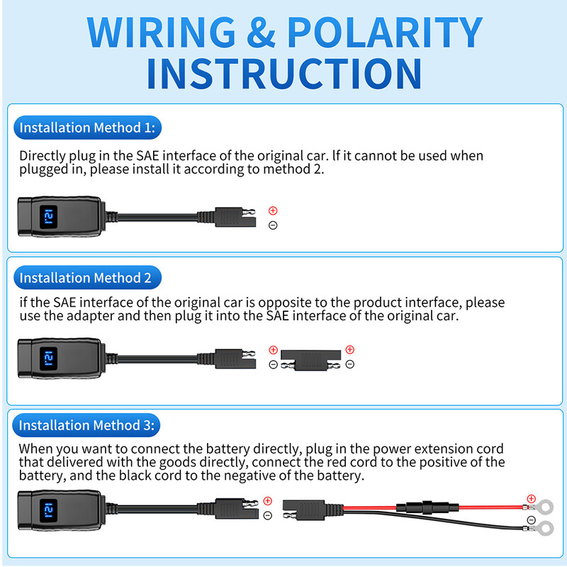 Pd+Qc3.0 Încărcător pentru telefon mobil pentru motocicletă Ghidon Priză USB duală 60 W Adaptor de alimentare 24 V impermeabil cu comutator voltmetru