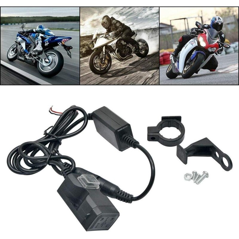 Adaptor încărcător pentru ghidon de motocicletă 12V, dublu USB, priză de alimentare impermeabilă pentru iphone, samsung huawei