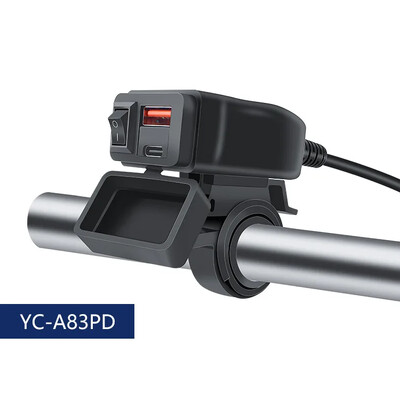 Univerzalni punjač za motocikle Dual Port USB PD Brzo punjenje s vodootpornim prekidačem Voltmetar Strujni adapter Punjač za mobilni telefon