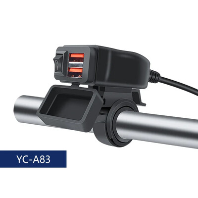 Univerzalni punjač za motocikle Dual Port USB PD Brzo punjenje s vodootpornim prekidačem Voltmetar Strujni adapter Punjač za mobilni telefon