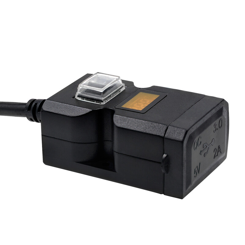 Motocikla mobilā tālruņa Dual USB voltmetra ātrā lādētājs ar slēdzi Motocikla barošanas ligzda sadalītāja mobilā tālruņa spraudnis Moto