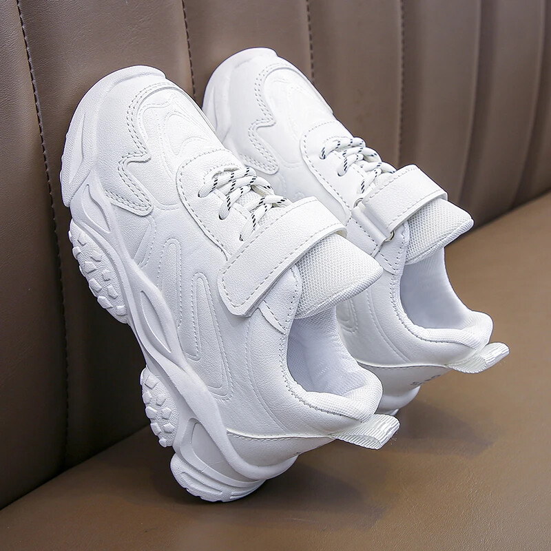 Copii Pantofi de alergare albi Pantofi de moda pentru copii PU Moale Respirabil Confortabil Băieți Fete Pantofi de sport școlar Mărimea 26-37