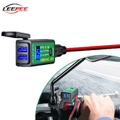24V 12V USB punjači za motocikle 3.0 TYPE-C adapter za napajanje Port Splitter Digitalni voltmetar s vodootpornim poklopcem Moto oprema