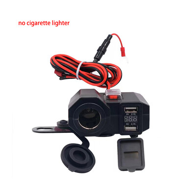 Încărcător pentru ghidon pentru motociclete Port USB dublu Priză pentru brichetă 5V 2.1A Adaptor Sursă de alimentare Afișaj digital Încărcare rapidă