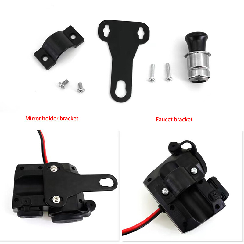 Încărcător pentru ghidon pentru motociclete Port USB dublu Priză pentru brichetă 5V 2.1A Adaptor Sursă de alimentare Afișaj digital Încărcare rapidă
