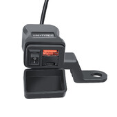 Motocikla USB lādētājs 12-24V PD QC ātrā lādētājs motocikla stūres stiprinājuma kronšteins automašīnas uzlādes strāvas ligzda mobilajam tālrunim