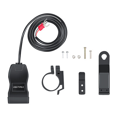 Motocikla USB lādētājs 12-24V PD QC ātrā lādētājs motocikla stūres stiprinājuma kronšteins automašīnas uzlādes strāvas ligzda mobilajam tālrunim