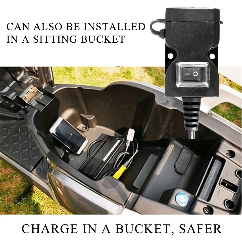 1 gab motocikla dubultā USB lādētāja adaptera atpakaļskata spoguļa ūdensnecaurlaidīga barošanas avota ligzda priekš iPhone Samsung Huawei