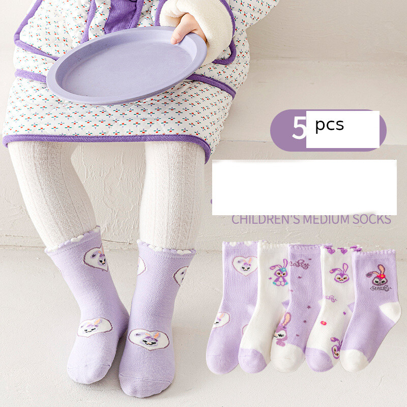 Sügisel ja talvel uued laste sokid armsad multikas jänku dinosauruste sari puuvillased poiste ja tüdrukute sokid sääre keskpaigani