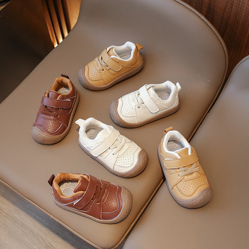 Dječje cipele za hodanje Proljeće Jesen Žuta kožna obuća za dječake Djevojčice Ležerne cipele 0-6 godina Smeđe mekane neklizajuće dječje dječje tenisice