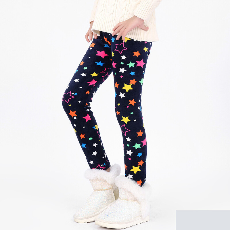 Populāras vidējas līdz lielas meiteņu bikses rudenim un ziemai, samta legingi, modernas siltās bikses ar apdruku