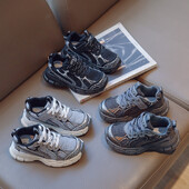 Chlapčenská športová obuv 2024 Jarné a jesenné nové detské topánky pre chlapcov, bežecké, sieťované, priedušné, ležérne, mäkké, módne topánky