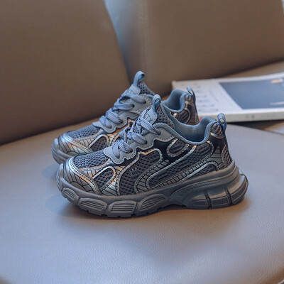 Chlapčenská športová obuv 2024 Jarné a jesenné nové detské topánky pre chlapcov, bežecké, sieťované, priedušné, ležérne, mäkké, módne topánky