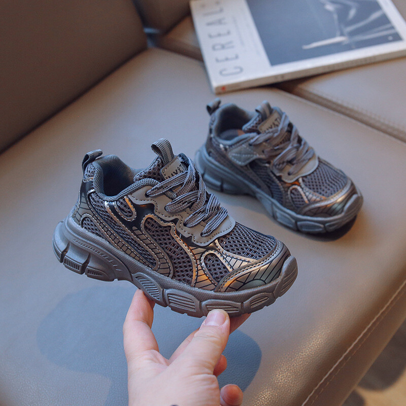 Chlapčenská športová obuv 2024 Jarné a jesenné nové detské topánky pre chlapcov, bežecké, sieťované, priedušné, ležérne, mäkké, módne topánky