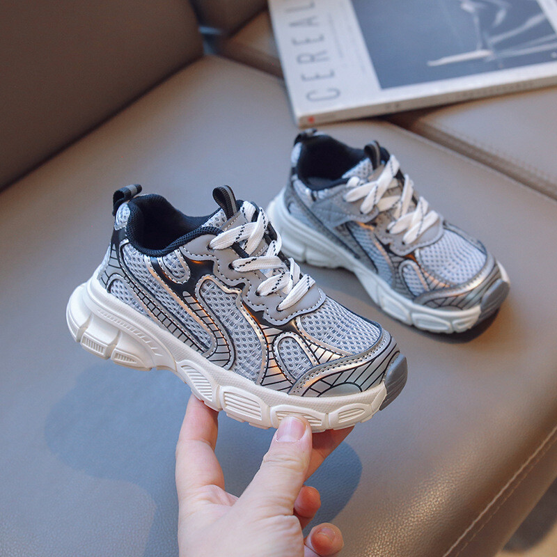 Chlapčenská športová obuv 2024 Jarné a jesenné nové detské topánky pre chlapcov, bežecké, sieťované, priedušné, ležérne, mäkké, módne topánky