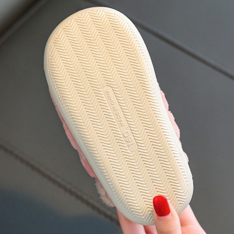 Žiemos kulno apvyniojimas vandeniui atsparūs vaikiški batai dryžuoti kūdikiui berniukui mergaitei šilti pliušinės šlepetės Kieti vaikiški batai neslystantys namų batai 1-10Y