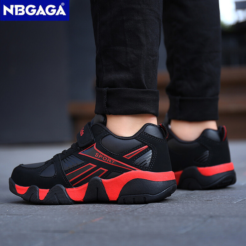 Jauni ādas skriešanas apavi bērniem 5–16 gadus veciem bērniem, neformāla tenisa sporta kurpes studentiem, neslīdoši sporta apavi