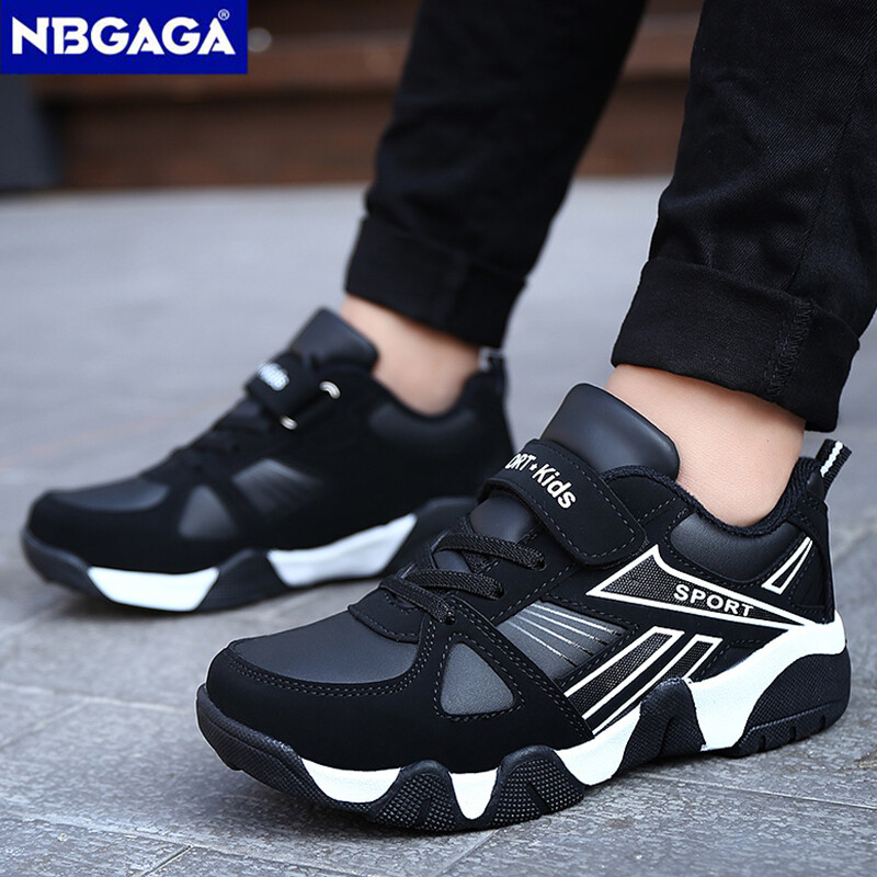 Jauni ādas skriešanas apavi bērniem 5–16 gadus veciem bērniem, neformāla tenisa sporta kurpes studentiem, neslīdoši sporta apavi