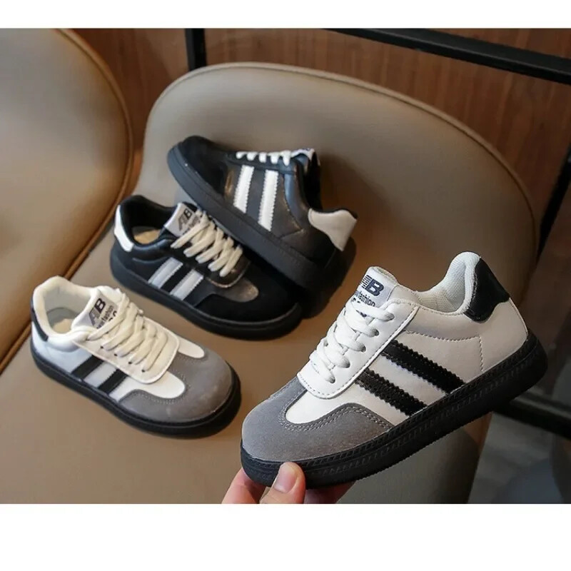 Zēniem sporta apavi Bērnu skriešanas sporta apavi Retro klasiskā modes bērnu ikdienas kedas Mīkstas, elpojošas pavasara 2024. gada rudens Jaunums