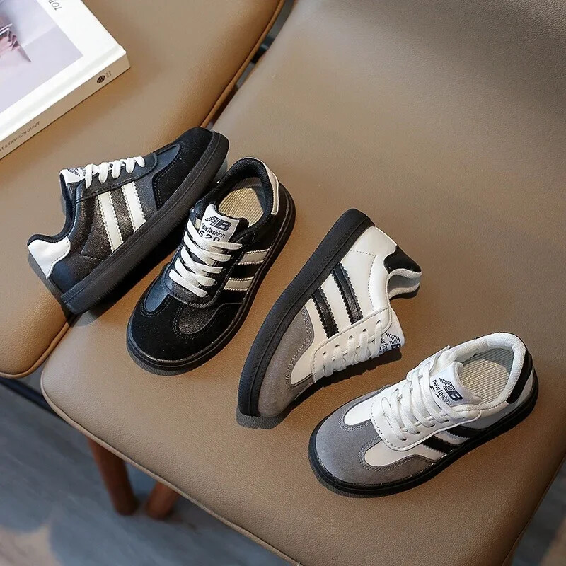 Zēniem sporta apavi Bērnu skriešanas sporta apavi Retro klasiskā modes bērnu ikdienas kedas Mīkstas, elpojošas pavasara 2024. gada rudens Jaunums