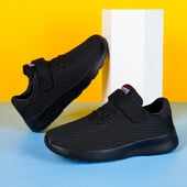 Zēnu skriešanas apavi Viegli, elpojoši meiteņu sporta apavi Sezonāli āra bērnu apavi, melni sietveida sporta apavi ikdienas apavi