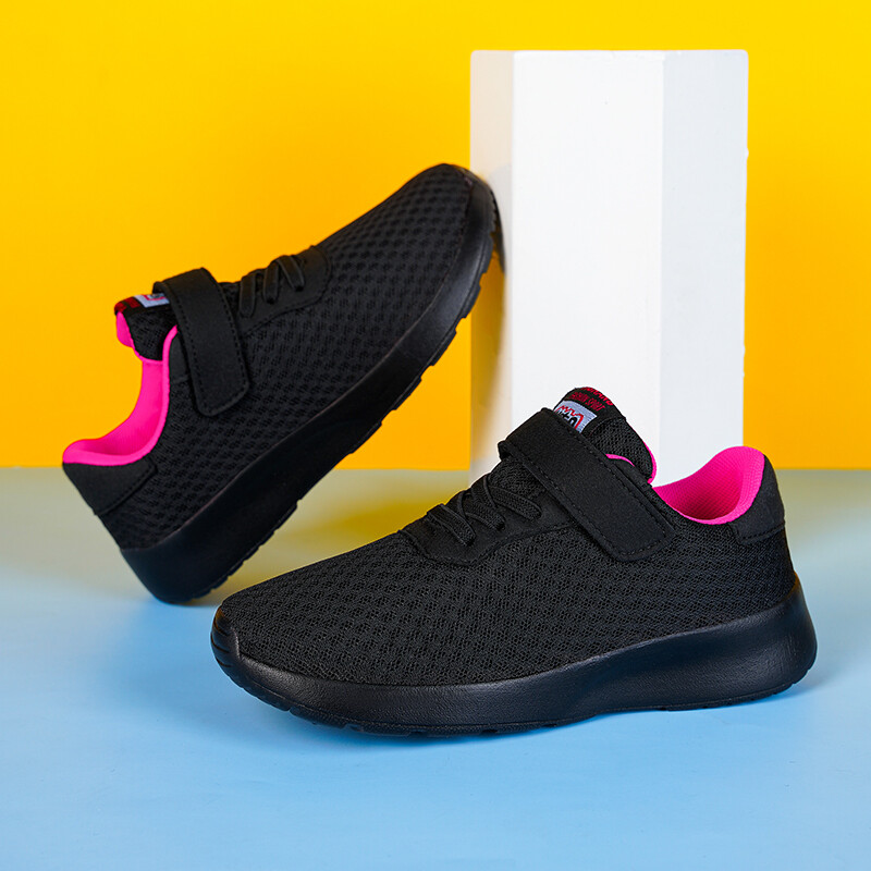 Zēnu skriešanas apavi Viegli, elpojoši meiteņu sporta apavi Sezonāli āra bērnu apavi, melni sietveida sporta apavi ikdienas apavi