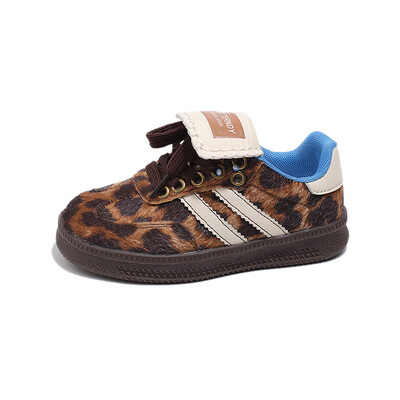 Pantofi casual pentru copii Mărimea 26-36 Leopard Băieți Fete Pantofi de antrenament Modele Four Seasons Hundred Pantofi de bord anti-alunecare pentru copii