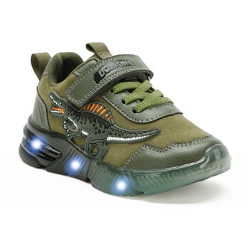 EXDINO 2-6Y Παιδικά LED Spinosaurus Φθινοπωρινά παπούτσια Dinosaur Boys Little Kids Outdoor Casual που αναβοσβήνουν αθλητικά αθλητικά παπούτσια