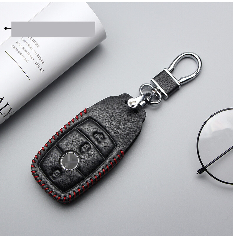 Alkalmas valódi bőr kulcstáskához Mercedes-Benz GLK300 shell GLA260 csat B-osztály C-osztály S-osztályú AMG autókulcs fedél