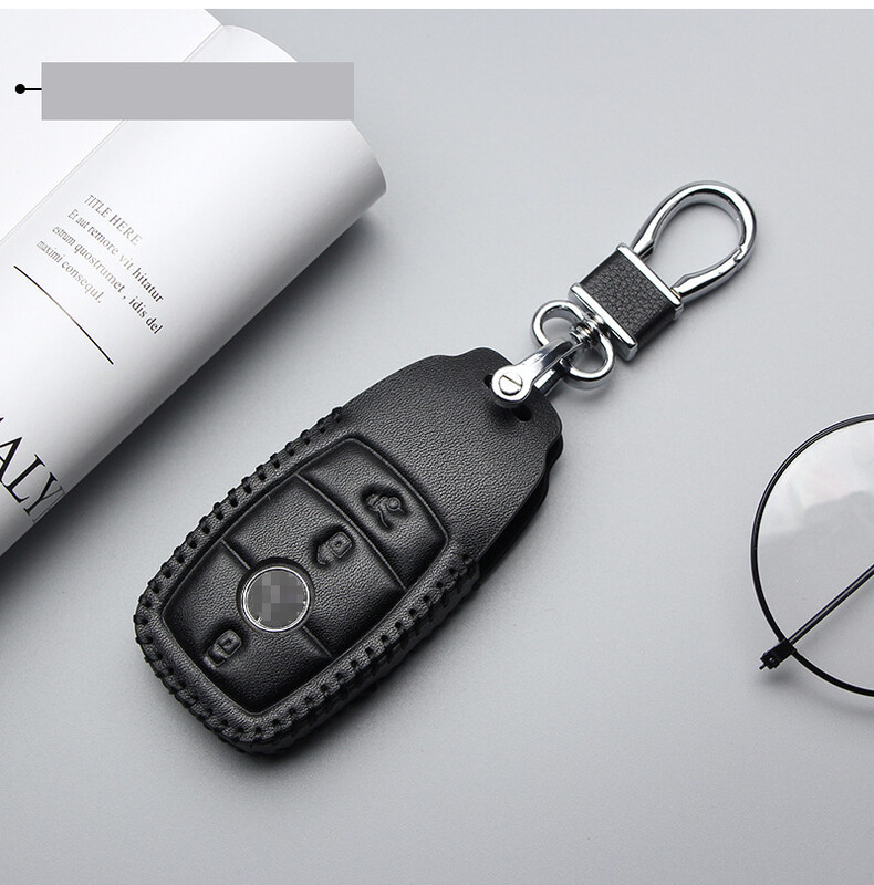 Alkalmas valódi bőr kulcstáskához Mercedes-Benz GLK300 shell GLA260 csat B-osztály C-osztály S-osztályú AMG autókulcs fedél