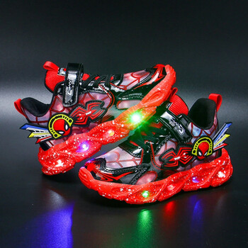 Αγόρια Spiderman Sneakers Disney LED Παιδικά Αθλητικά Παπούτσια Φοιτητικά Μόδα Αντιολισθητικά Παιδικά Υπαίθρια Παπούτσια Pu Δερμάτινα παπούτσια