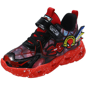 Αγόρια Spiderman Sneakers Disney LED Παιδικά Αθλητικά Παπούτσια Φοιτητικά Μόδα Αντιολισθητικά Παιδικά Υπαίθρια Παπούτσια Pu Δερμάτινα παπούτσια