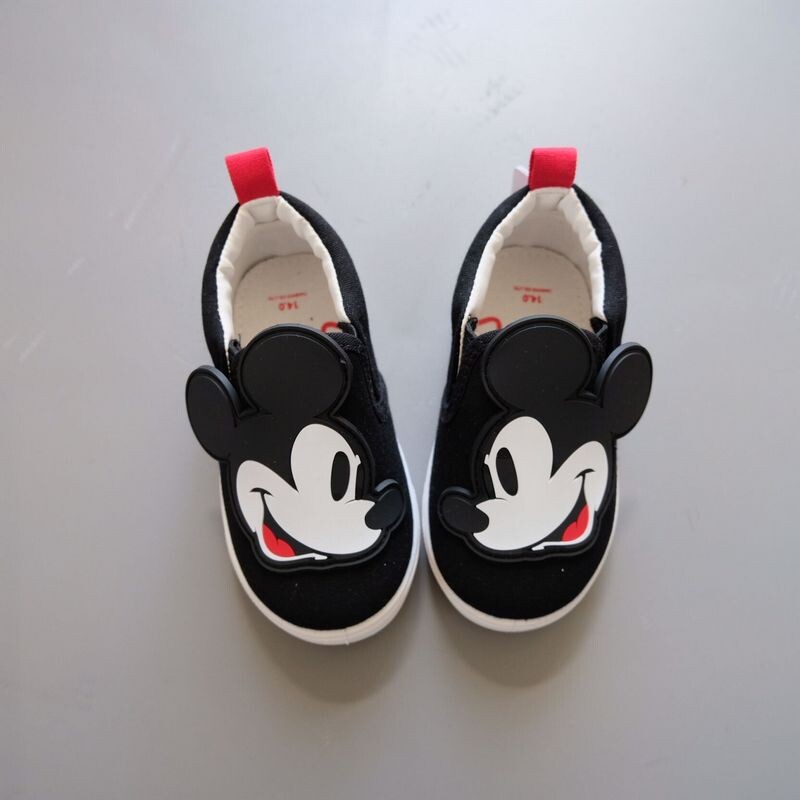 Desene animat pentru copii Disney Mikiimi Băiat Fată Anti-alunecare Fund moale Roșu Negru Pantofi ocazionali Sport Pantofi din pânză Pantofi Dimensiune 19 cm