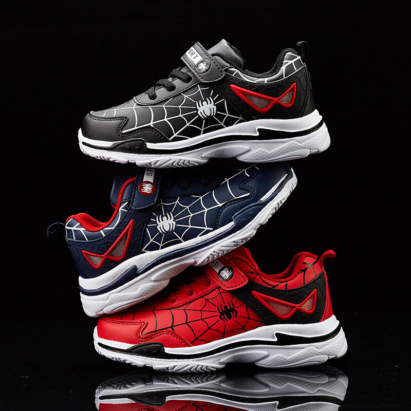 Pantofi casual Disney pentru copii, piele PU, roșu, pantofi de alergare la modă, pantofi pentru băieți, primăvară, toamnă, pantofi negri, pantofi sport, mărimea 26-38