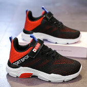 2024 Nové detské bežné topánky, chlapčenské priedušné športové topánky, letné sieťované detské študentské topánky so suchým zipsom, veľkosť 28-39