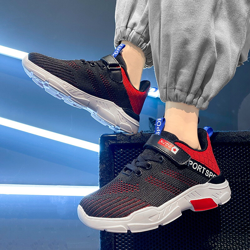 2024 Nové detské bežné topánky, chlapčenské priedušné športové topánky, letné sieťované detské študentské topánky so suchým zipsom, veľkosť 28-39