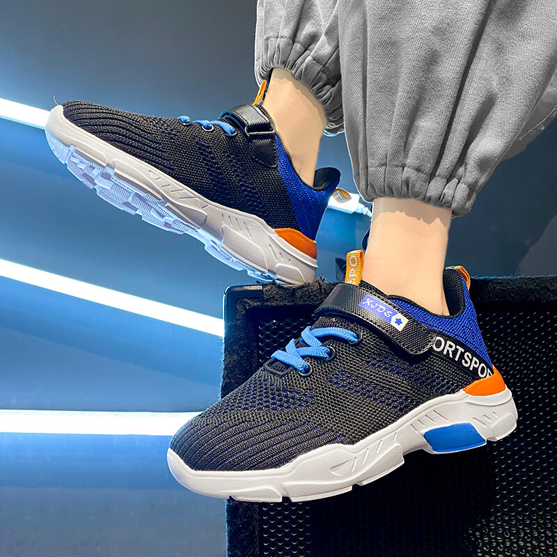 2024 Nové detské bežné topánky, chlapčenské priedušné športové topánky, letné sieťované detské študentské topánky so suchým zipsom, veľkosť 28-39